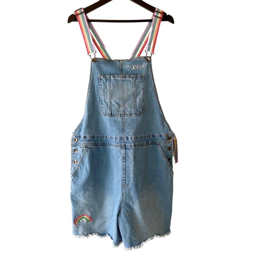 Target Women’s Rainbow Queen Denim Short Overalls